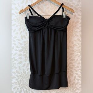 Vintage Y2K Dollz Women’s S Black Empire Waist Braided Sleeveless Going Out Top